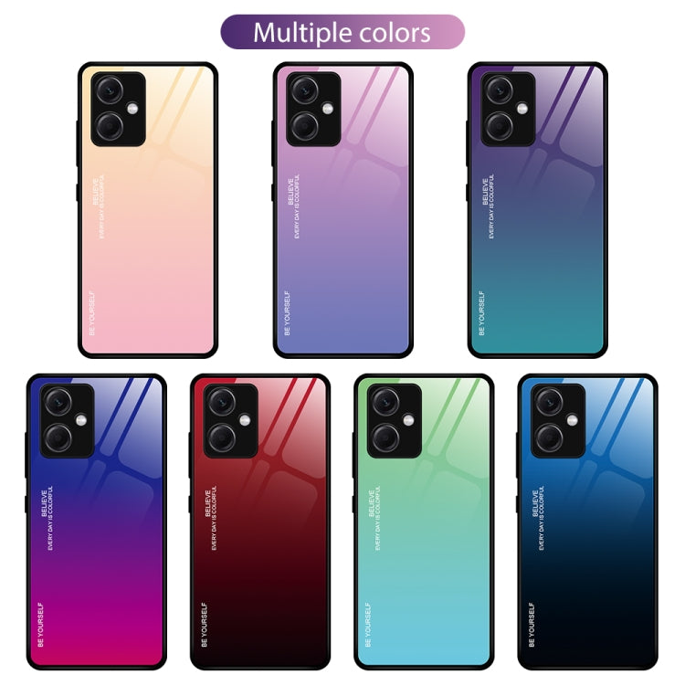 Gradient Color Glass Phone Case, For Xiaomi Redmi Note 12 China, For Xiaomi Redmi Note 12 Pro 5G China, For Xiaomi Redmi Note 12 Pro+ China