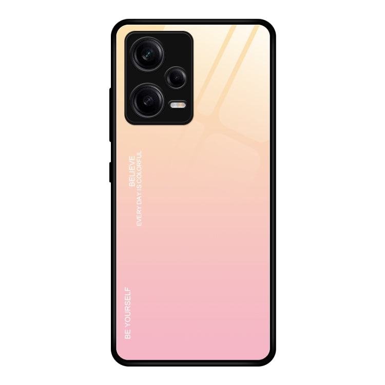 Gradient Color Glass Phone Case, For Xiaomi Redmi Note 12 China, For Xiaomi Redmi Note 12 Pro 5G China, For Xiaomi Redmi Note 12 Pro+ China
