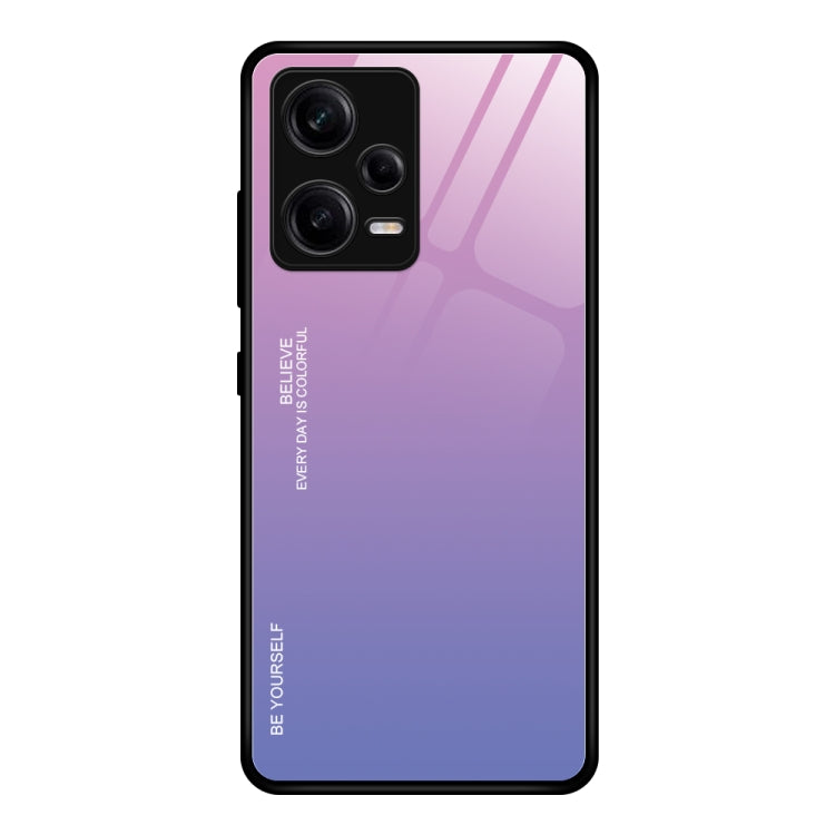 Gradient Color Glass Phone Case, For Xiaomi Redmi Note 12 China, For Xiaomi Redmi Note 12 Pro 5G China, For Xiaomi Redmi Note 12 Pro+ China