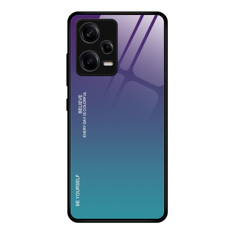Gradient Color Glass Phone Case, For Xiaomi Redmi Note 12 China, For Xiaomi Redmi Note 12 Pro 5G China, For Xiaomi Redmi Note 12 Pro+ China