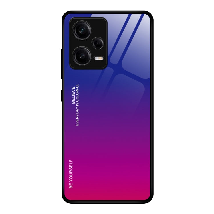 Gradient Color Glass Phone Case, For Xiaomi Redmi Note 12 China, For Xiaomi Redmi Note 12 Pro 5G China, For Xiaomi Redmi Note 12 Pro+ China