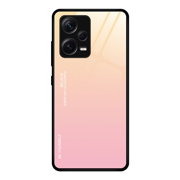 Gradient Color Glass Phone Case, For Xiaomi Redmi Note 12 China, For Xiaomi Redmi Note 12 Pro 5G China, For Xiaomi Redmi Note 12 Pro+ China