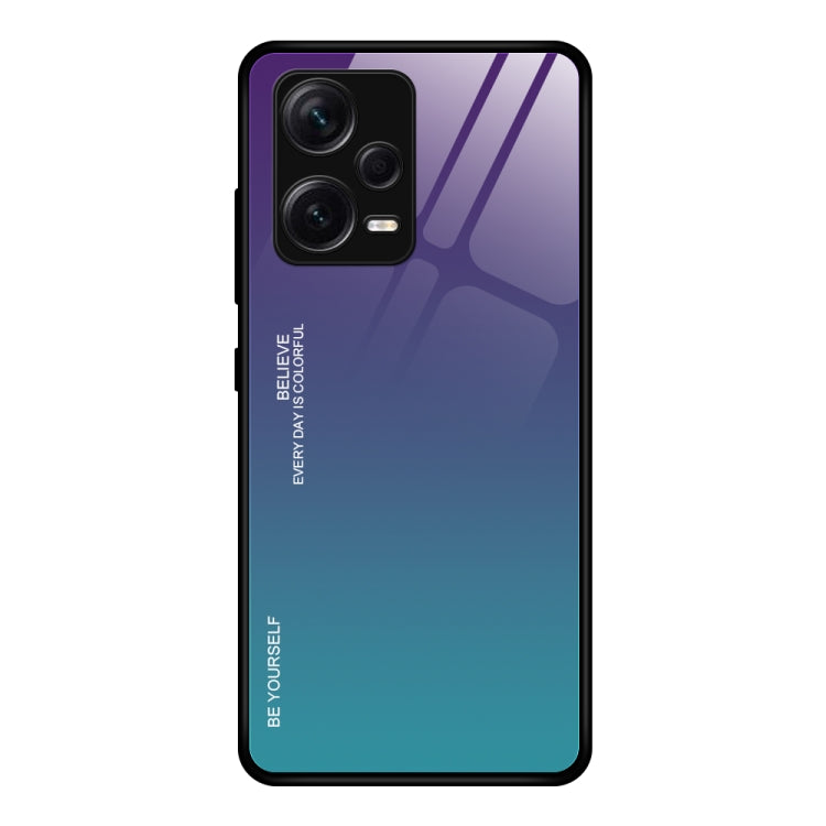 Gradient Color Glass Phone Case, For Xiaomi Redmi Note 12 China, For Xiaomi Redmi Note 12 Pro 5G China, For Xiaomi Redmi Note 12 Pro+ China