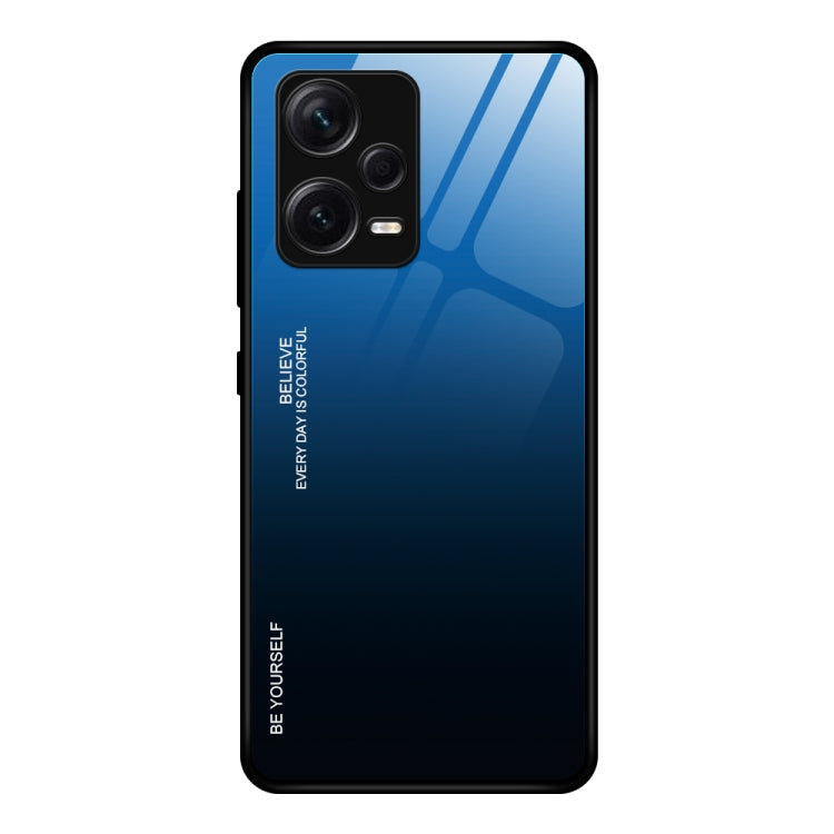 Gradient Color Glass Phone Case, For Xiaomi Redmi Note 12 China, For Xiaomi Redmi Note 12 Pro 5G China, For Xiaomi Redmi Note 12 Pro+ China