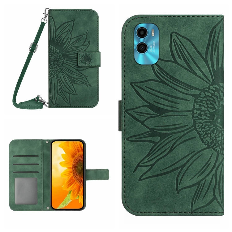 Skin Feel Sun Flower Pattern Flip Leather Phone Case with Lanyard, For Motorola Moto E22s, For Realme 9i 5G, For Realme 10 Pro+