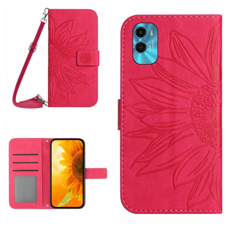 Skin Feel Sun Flower Pattern Flip Leather Phone Case with Lanyard, For Motorola Moto E22s, For Realme 9i 5G, For Realme 10 Pro+
