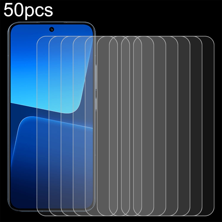 50pcs 0.26mm 9H 2.5D Tempered Glass Film, For Xiaomi 13 (50 PCS)