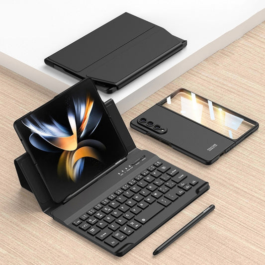 GKK Magnetic Folding Bluetooth Keyboard Leather Case with Pen, For Samsung Galaxy Z Fold3 5G, For Samsung Galaxy Z Fold4