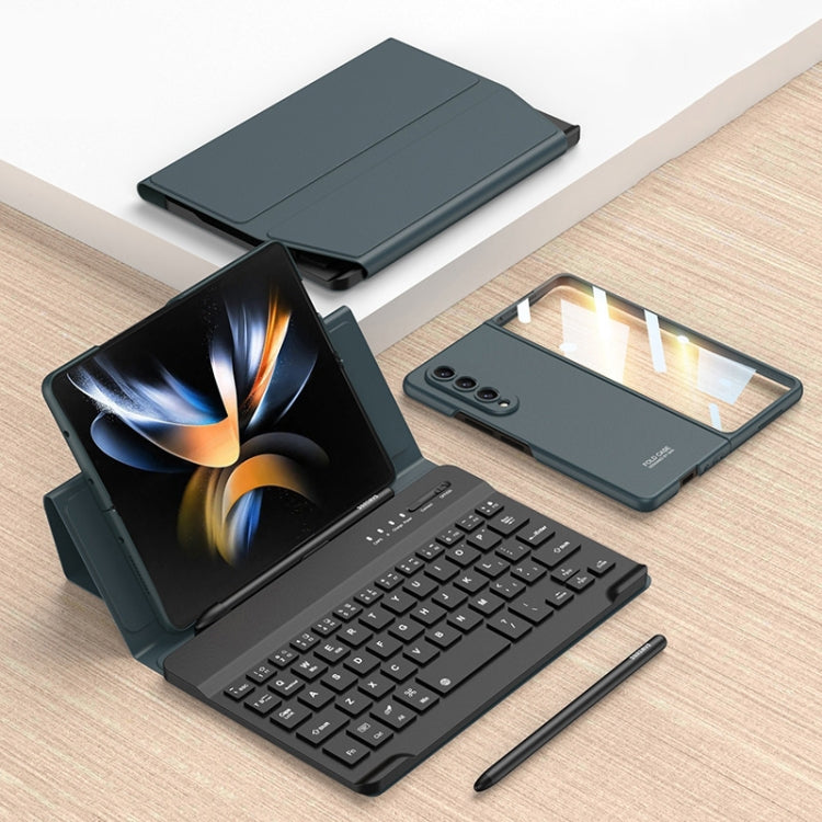 GKK Magnetic Folding Bluetooth Keyboard Leather Case with Pen, For Samsung Galaxy Z Fold3 5G, For Samsung Galaxy Z Fold4