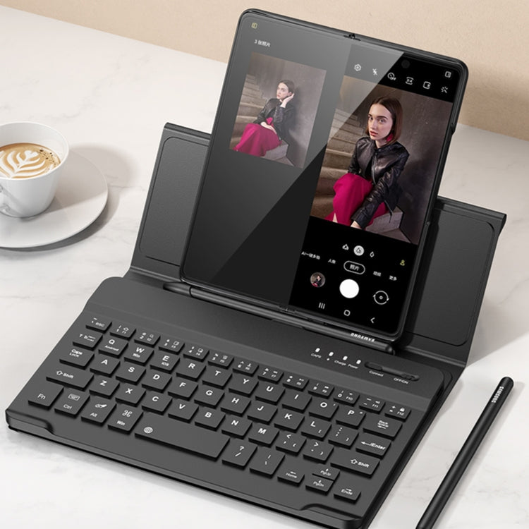 GKK Magnetic Folding Bluetooth Keyboard Leather Case with Pen, For Samsung Galaxy Z Fold3 5G, For Samsung Galaxy Z Fold4