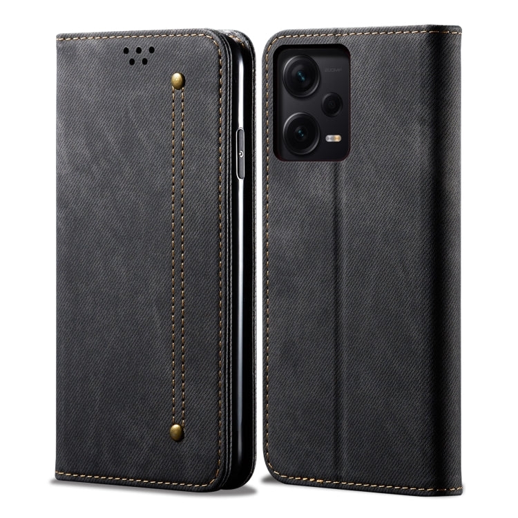 Denim Texture Leather Phone Case, For Xiaomi Redmi Note 12 China, For Xiaomi Redmi Note 12 Pro 5G China, For Xiaomi Redmi Note 12 Pro+ China