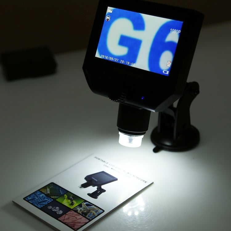 G600 600X 3.6MP 4.3 inch HD LCD Display Portable Digital Microscope, EU Plug, AU Plug, UK Plug