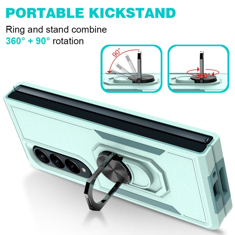 2 in 1 PC + TPU Shockproof Phone Case with Ring Bracket, For Samsung Galaxy Z Fold4