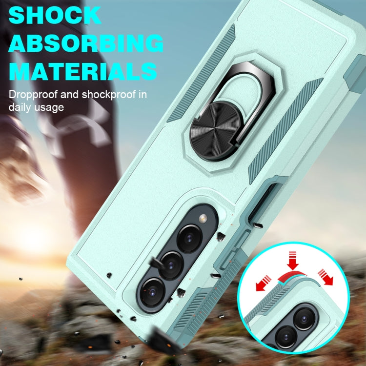2 in 1 PC + TPU Shockproof Phone Case with Ring Bracket, For Samsung Galaxy Z Fold4