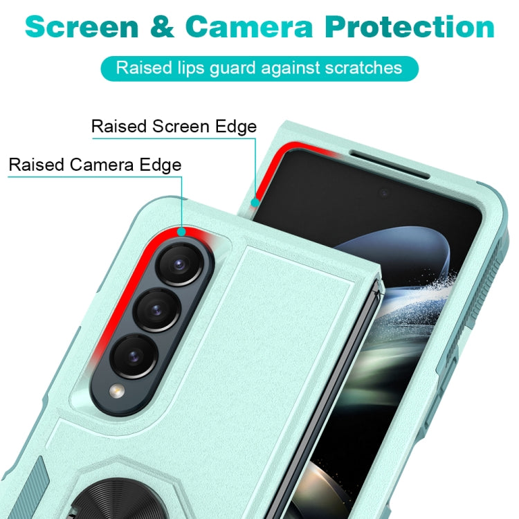 2 in 1 PC + TPU Shockproof Phone Case with Ring Bracket, For Samsung Galaxy Z Fold4