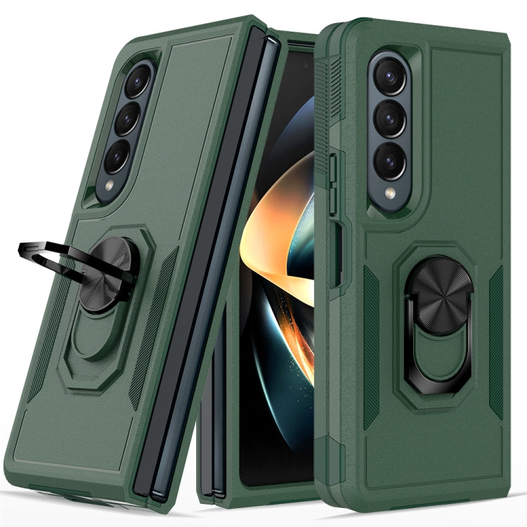 2 in 1 PC + TPU Shockproof Phone Case with Ring Bracket, For Samsung Galaxy Z Fold4