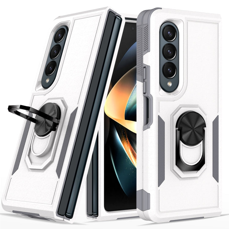 2 in 1 PC + TPU Shockproof Phone Case with Ring Bracket, For Samsung Galaxy Z Fold4