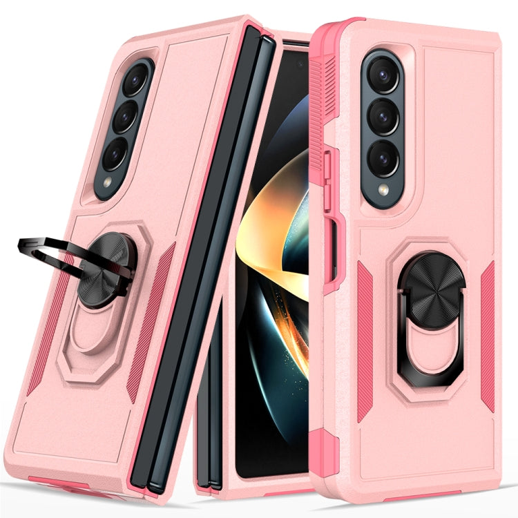 2 in 1 PC + TPU Shockproof Phone Case with Ring Bracket, For Samsung Galaxy Z Fold4