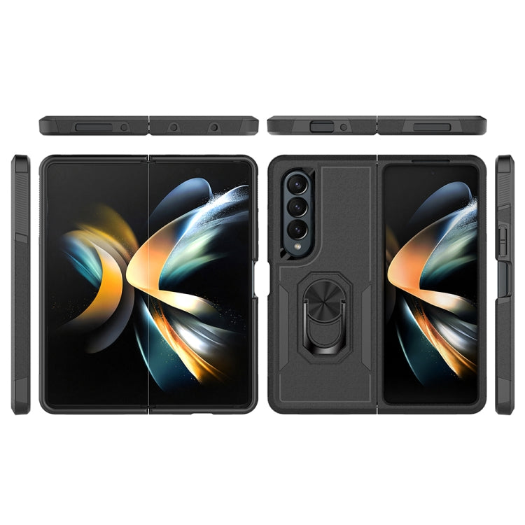 2 in 1 PC + TPU Shockproof Phone Case with Ring Bracket, For Samsung Galaxy Z Fold4