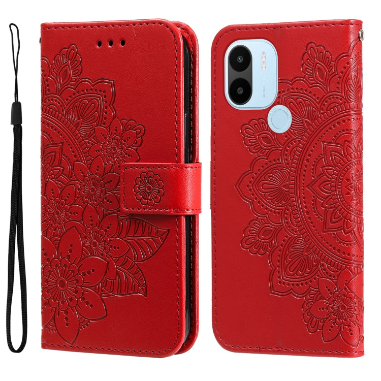 7-petal Flowers Embossing Leather Phone Case, For Xiaomi Redmi A1+, For Xiaomi Redmi 11 Prime 4G, For Xiaomi Redmi Note 12 China, For Xiaomi Redmi Note 12 Pro 5G China, For Xiaomi Redmi Note 12 Pro+ China