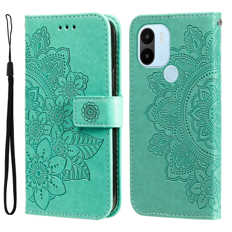 7-petal Flowers Embossing Leather Phone Case, For Xiaomi Redmi A1+, For Xiaomi Redmi 11 Prime 4G, For Xiaomi Redmi Note 12 China, For Xiaomi Redmi Note 12 Pro 5G China, For Xiaomi Redmi Note 12 Pro+ China