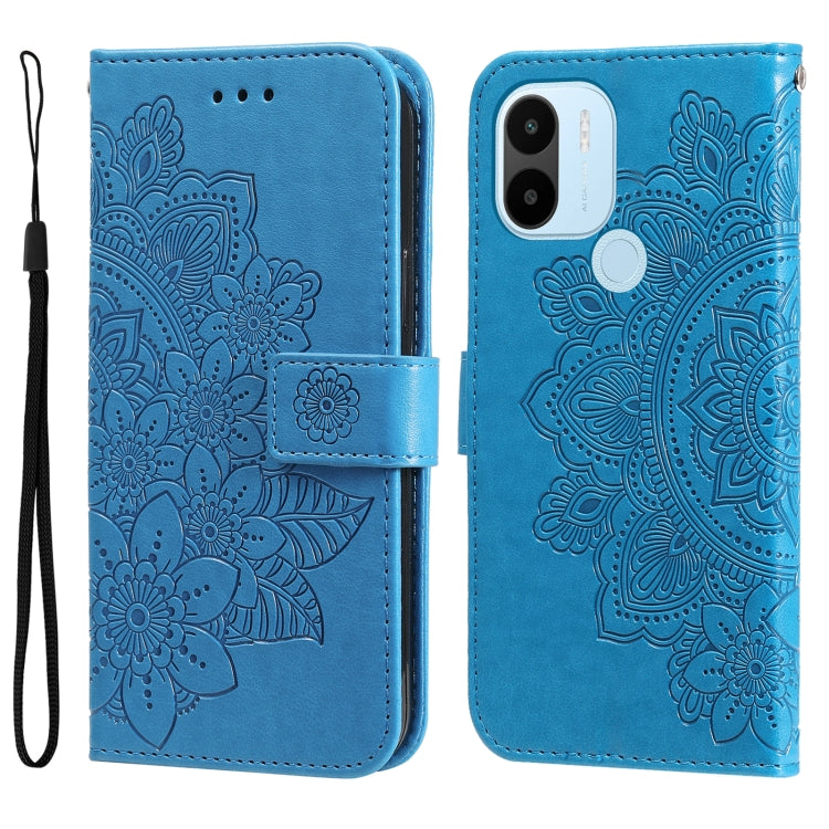7-petal Flowers Embossing Leather Phone Case, For Xiaomi Redmi A1+, For Xiaomi Redmi 11 Prime 4G, For Xiaomi Redmi Note 12 China, For Xiaomi Redmi Note 12 Pro 5G China, For Xiaomi Redmi Note 12 Pro+ China