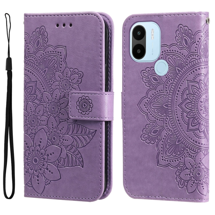 7-petal Flowers Embossing Leather Phone Case, For Xiaomi Redmi A1+, For Xiaomi Redmi 11 Prime 4G, For Xiaomi Redmi Note 12 China, For Xiaomi Redmi Note 12 Pro 5G China, For Xiaomi Redmi Note 12 Pro+ China