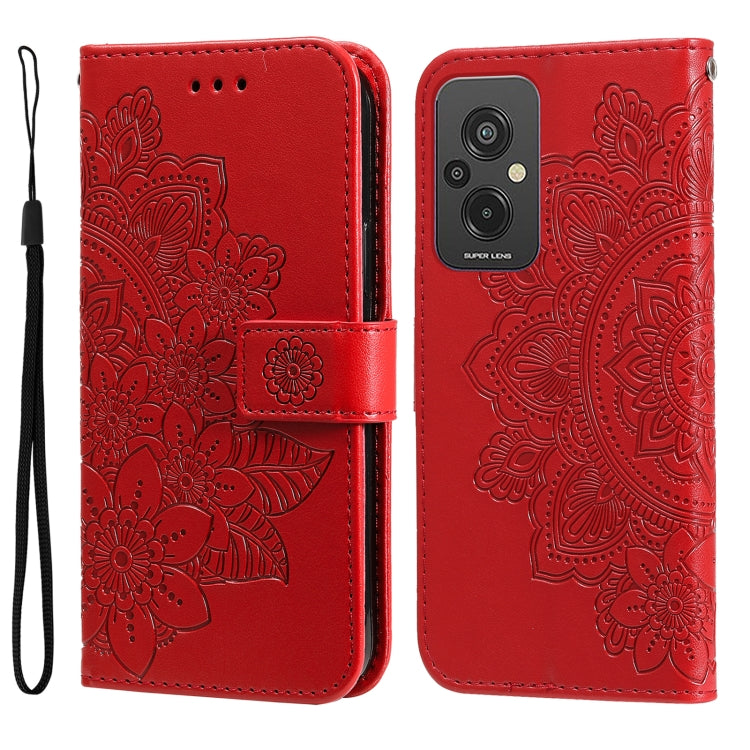 7-petal Flowers Embossing Leather Phone Case, For Xiaomi Redmi A1+, For Xiaomi Redmi 11 Prime 4G, For Xiaomi Redmi Note 12 China, For Xiaomi Redmi Note 12 Pro 5G China, For Xiaomi Redmi Note 12 Pro+ China
