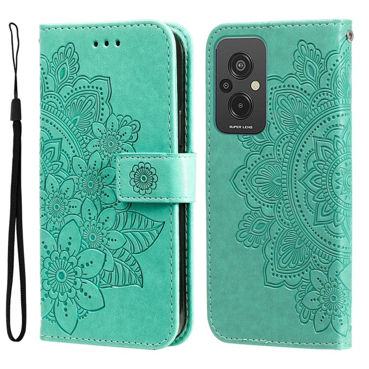 7-petal Flowers Embossing Leather Phone Case, For Xiaomi Redmi A1+, For Xiaomi Redmi 11 Prime 4G, For Xiaomi Redmi Note 12 China, For Xiaomi Redmi Note 12 Pro 5G China, For Xiaomi Redmi Note 12 Pro+ China