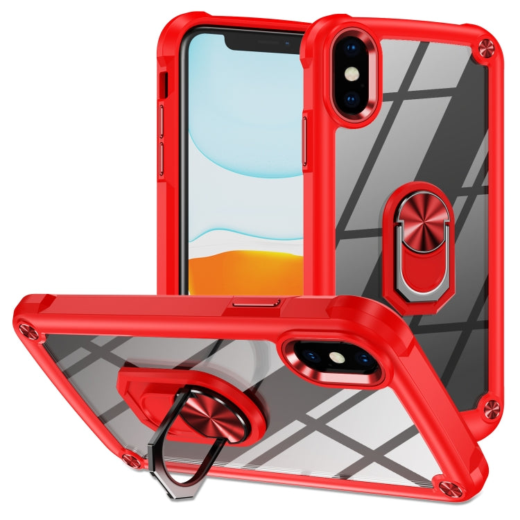 TPU + PC Lens Protection Phone Case with Ring Holder, For iPhone 11, For iPhone 11 Pro, For iPhone 11 Pro Max, For iPhone XS / X, For iPhone XS Max, For iPhone XR, For iPhone 12 / 12 Pro, For iPhone 12 Pro Max