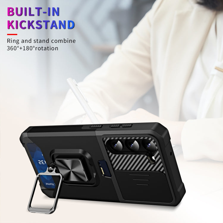 Sliding Camshield Phone Case with Ring Holder & Card Slot, For Samsung Galaxy S23 5G, For Samsung Galaxy S23+ 5G, For Samsung Galaxy S23 Ultra 5G, For Samsung Galaxy A14 5G