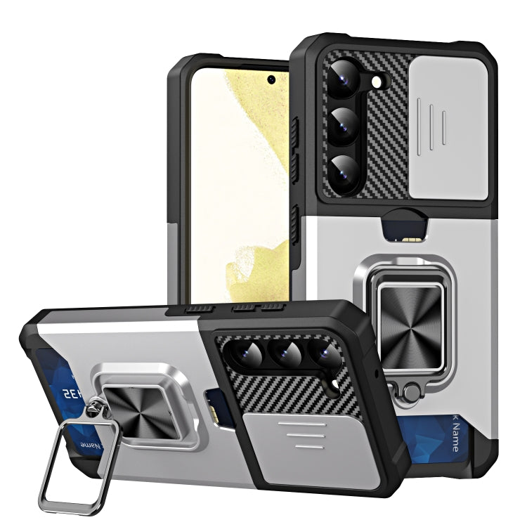 Sliding Camshield Phone Case with Ring Holder & Card Slot, For Samsung Galaxy S23 5G, For Samsung Galaxy S23+ 5G, For Samsung Galaxy S23 Ultra 5G, For Samsung Galaxy A14 5G