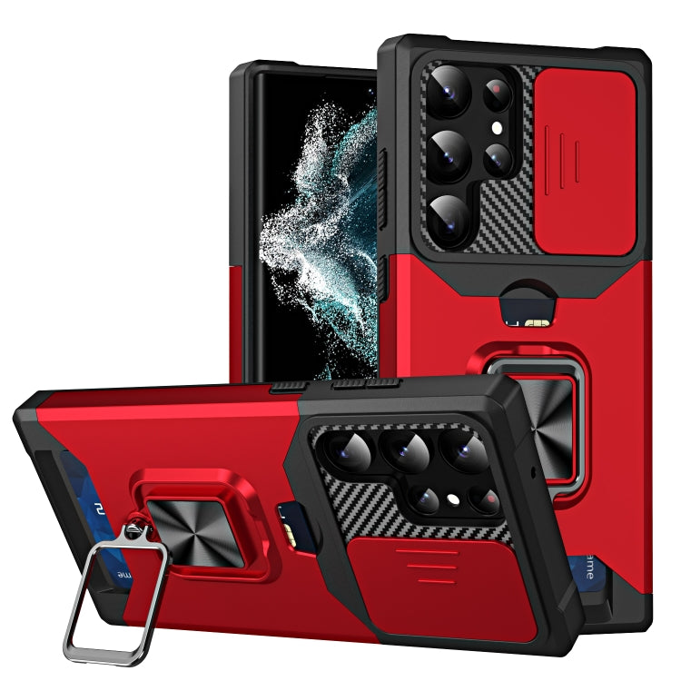 Sliding Camshield Phone Case with Ring Holder & Card Slot, For Samsung Galaxy S23 5G, For Samsung Galaxy S23+ 5G, For Samsung Galaxy S23 Ultra 5G, For Samsung Galaxy A14 5G