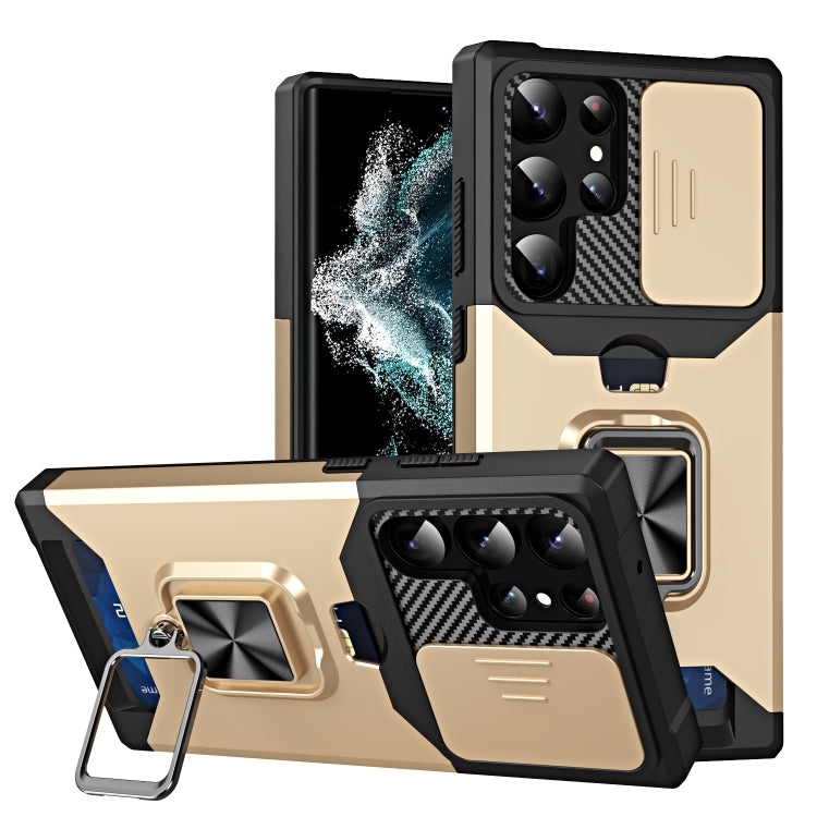 Sliding Camshield Phone Case with Ring Holder & Card Slot, For Samsung Galaxy S23 5G, For Samsung Galaxy S23+ 5G, For Samsung Galaxy S23 Ultra 5G, For Samsung Galaxy A14 5G