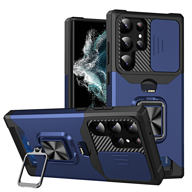 Sliding Camshield Phone Case with Ring Holder & Card Slot, For Samsung Galaxy S23 5G, For Samsung Galaxy S23+ 5G, For Samsung Galaxy S23 Ultra 5G, For Samsung Galaxy A14 5G