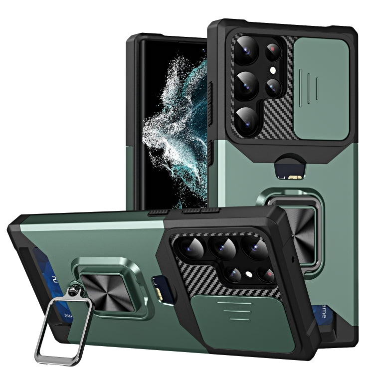 Sliding Camshield Phone Case with Ring Holder & Card Slot, For Samsung Galaxy S23 5G, For Samsung Galaxy S23+ 5G, For Samsung Galaxy S23 Ultra 5G, For Samsung Galaxy A14 5G