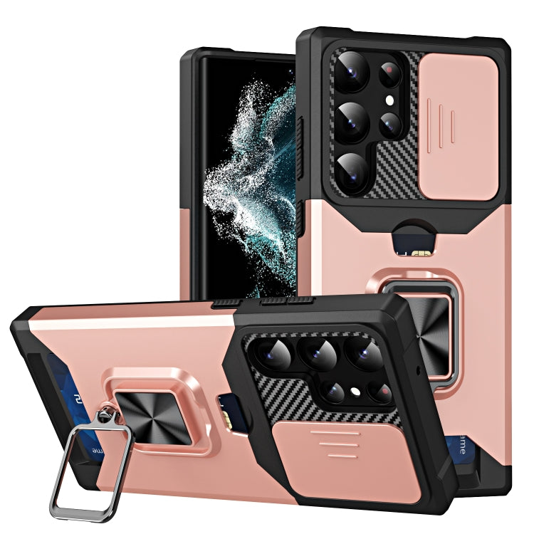 Sliding Camshield Phone Case with Ring Holder & Card Slot, For Samsung Galaxy S23 5G, For Samsung Galaxy S23+ 5G, For Samsung Galaxy S23 Ultra 5G, For Samsung Galaxy A14 5G