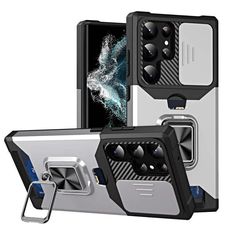 Sliding Camshield Phone Case with Ring Holder & Card Slot, For Samsung Galaxy S23 5G, For Samsung Galaxy S23+ 5G, For Samsung Galaxy S23 Ultra 5G, For Samsung Galaxy A14 5G