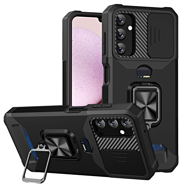 Sliding Camshield Phone Case with Ring Holder & Card Slot, For Samsung Galaxy S23 5G, For Samsung Galaxy S23+ 5G, For Samsung Galaxy S23 Ultra 5G, For Samsung Galaxy A14 5G