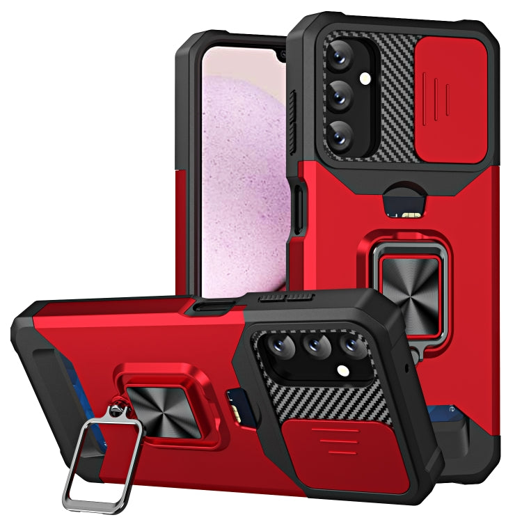 Sliding Camshield Phone Case with Ring Holder & Card Slot, For Samsung Galaxy S23 5G, For Samsung Galaxy S23+ 5G, For Samsung Galaxy S23 Ultra 5G, For Samsung Galaxy A14 5G