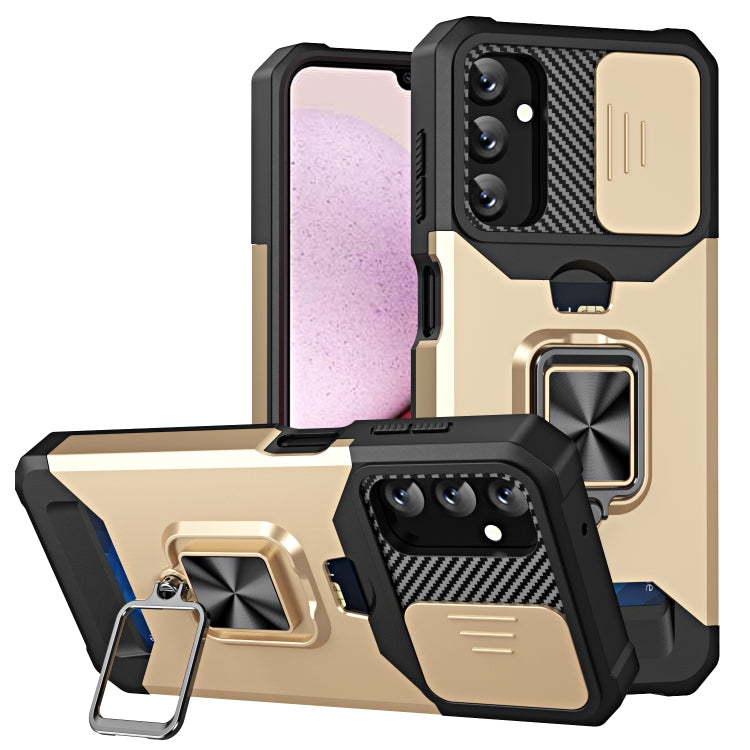 Sliding Camshield Phone Case with Ring Holder & Card Slot, For Samsung Galaxy S23 5G, For Samsung Galaxy S23+ 5G, For Samsung Galaxy S23 Ultra 5G, For Samsung Galaxy A14 5G