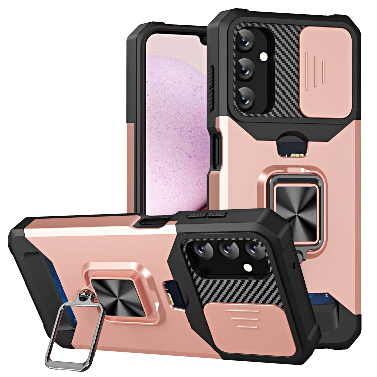 Sliding Camshield Phone Case with Ring Holder & Card Slot, For Samsung Galaxy S23 5G, For Samsung Galaxy S23+ 5G, For Samsung Galaxy S23 Ultra 5G, For Samsung Galaxy A14 5G