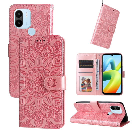 Embossed Sunflower Leather Phone Case, For Xiaomi Redmi A1+, For Xiaomi Redmi 11 Prime 4G, For Xiaomi Redmi Note 12 China, For Xiaomi Redmi Note 12 Pro 5G China, For Xiaomi Redmi Note 12 Pro+ China