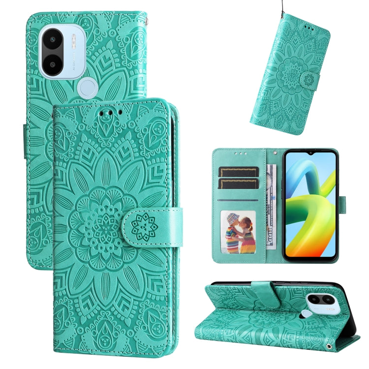 Embossed Sunflower Leather Phone Case, For Xiaomi Redmi A1+, For Xiaomi Redmi 11 Prime 4G, For Xiaomi Redmi Note 12 China, For Xiaomi Redmi Note 12 Pro 5G China, For Xiaomi Redmi Note 12 Pro+ China