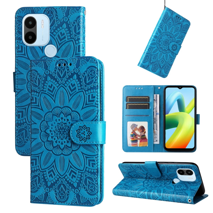 Embossed Sunflower Leather Phone Case, For Xiaomi Redmi A1+, For Xiaomi Redmi 11 Prime 4G, For Xiaomi Redmi Note 12 China, For Xiaomi Redmi Note 12 Pro 5G China, For Xiaomi Redmi Note 12 Pro+ China