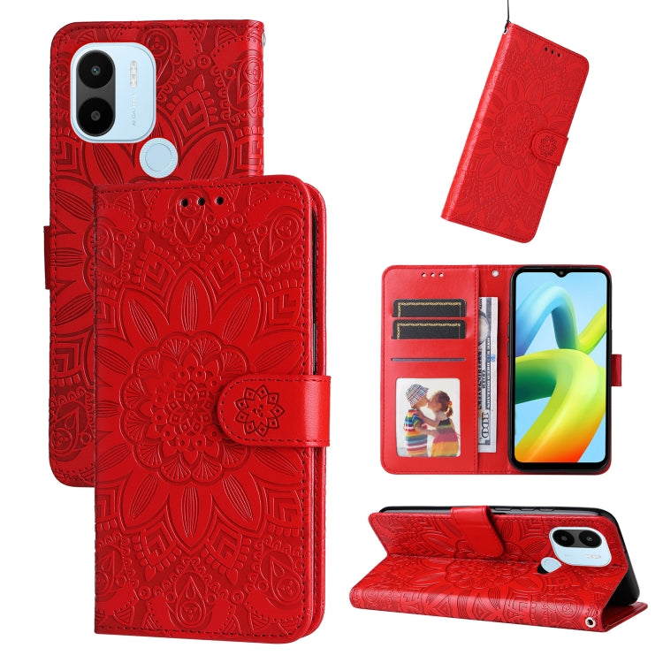 Embossed Sunflower Leather Phone Case, For Xiaomi Redmi A1+, For Xiaomi Redmi 11 Prime 4G, For Xiaomi Redmi Note 12 China, For Xiaomi Redmi Note 12 Pro 5G China, For Xiaomi Redmi Note 12 Pro+ China