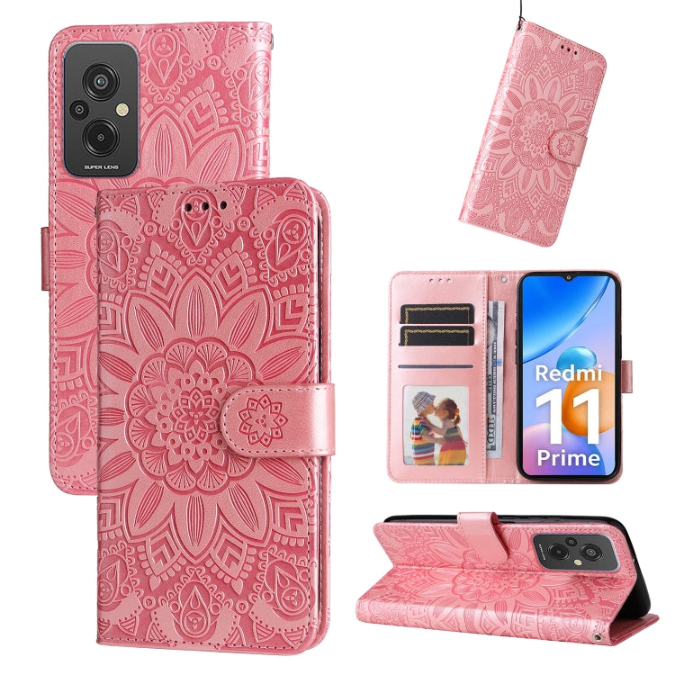 Embossed Sunflower Leather Phone Case, For Xiaomi Redmi A1+, For Xiaomi Redmi 11 Prime 4G, For Xiaomi Redmi Note 12 China, For Xiaomi Redmi Note 12 Pro 5G China, For Xiaomi Redmi Note 12 Pro+ China