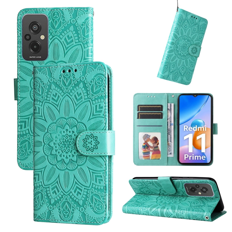 Embossed Sunflower Leather Phone Case, For Xiaomi Redmi A1+, For Xiaomi Redmi 11 Prime 4G, For Xiaomi Redmi Note 12 China, For Xiaomi Redmi Note 12 Pro 5G China, For Xiaomi Redmi Note 12 Pro+ China