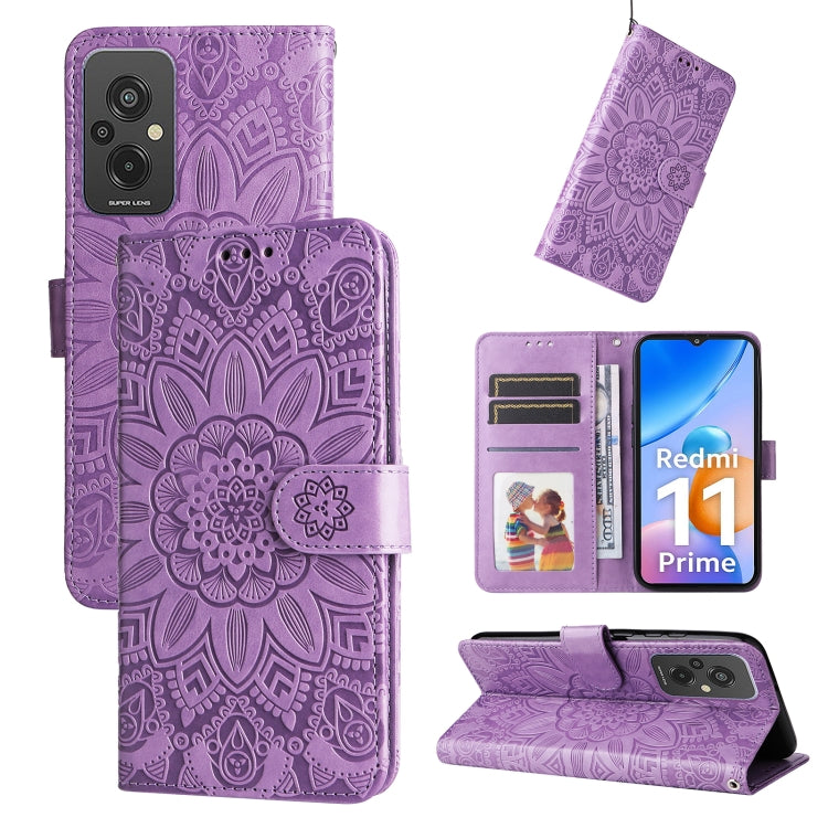 Embossed Sunflower Leather Phone Case, For Xiaomi Redmi A1+, For Xiaomi Redmi 11 Prime 4G, For Xiaomi Redmi Note 12 China, For Xiaomi Redmi Note 12 Pro 5G China, For Xiaomi Redmi Note 12 Pro+ China