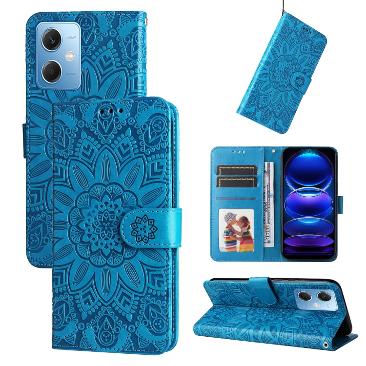 Embossed Sunflower Leather Phone Case, For Xiaomi Redmi A1+, For Xiaomi Redmi 11 Prime 4G, For Xiaomi Redmi Note 12 China, For Xiaomi Redmi Note 12 Pro 5G China, For Xiaomi Redmi Note 12 Pro+ China